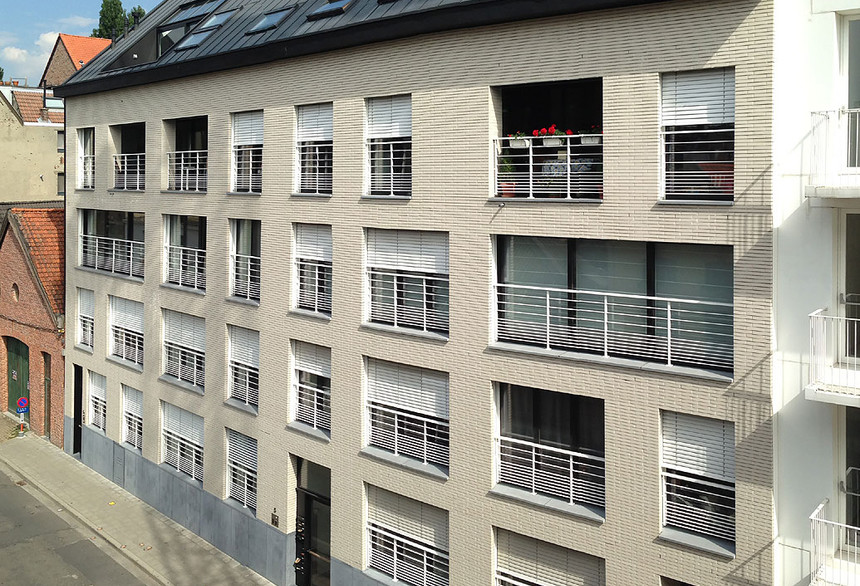 Budynki mieszkalne z cegły Oslo perłowobiałej gładkiej